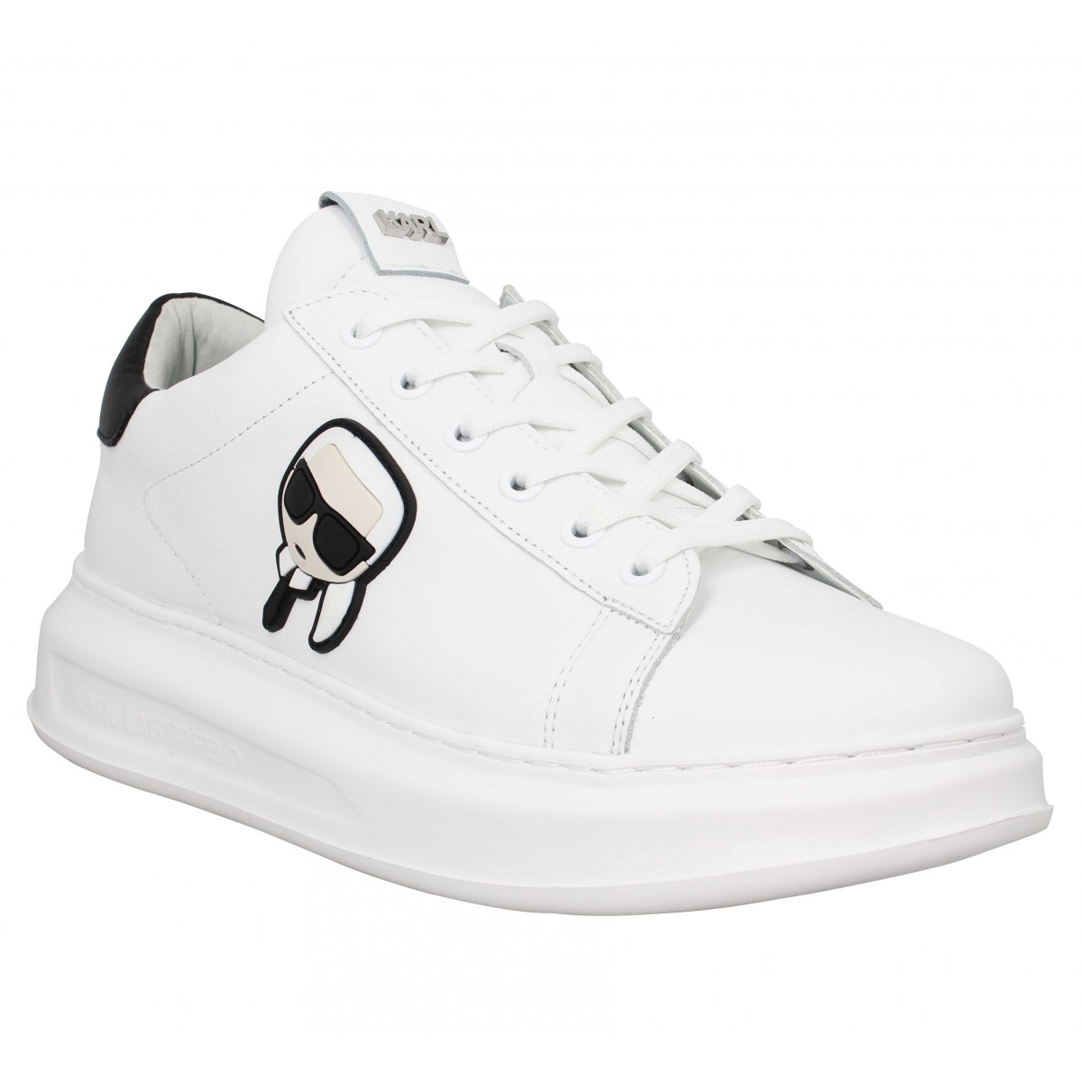 KARL LAGERFELD Kapri Men Ikonic 3D cuir Homme-40-Blanc