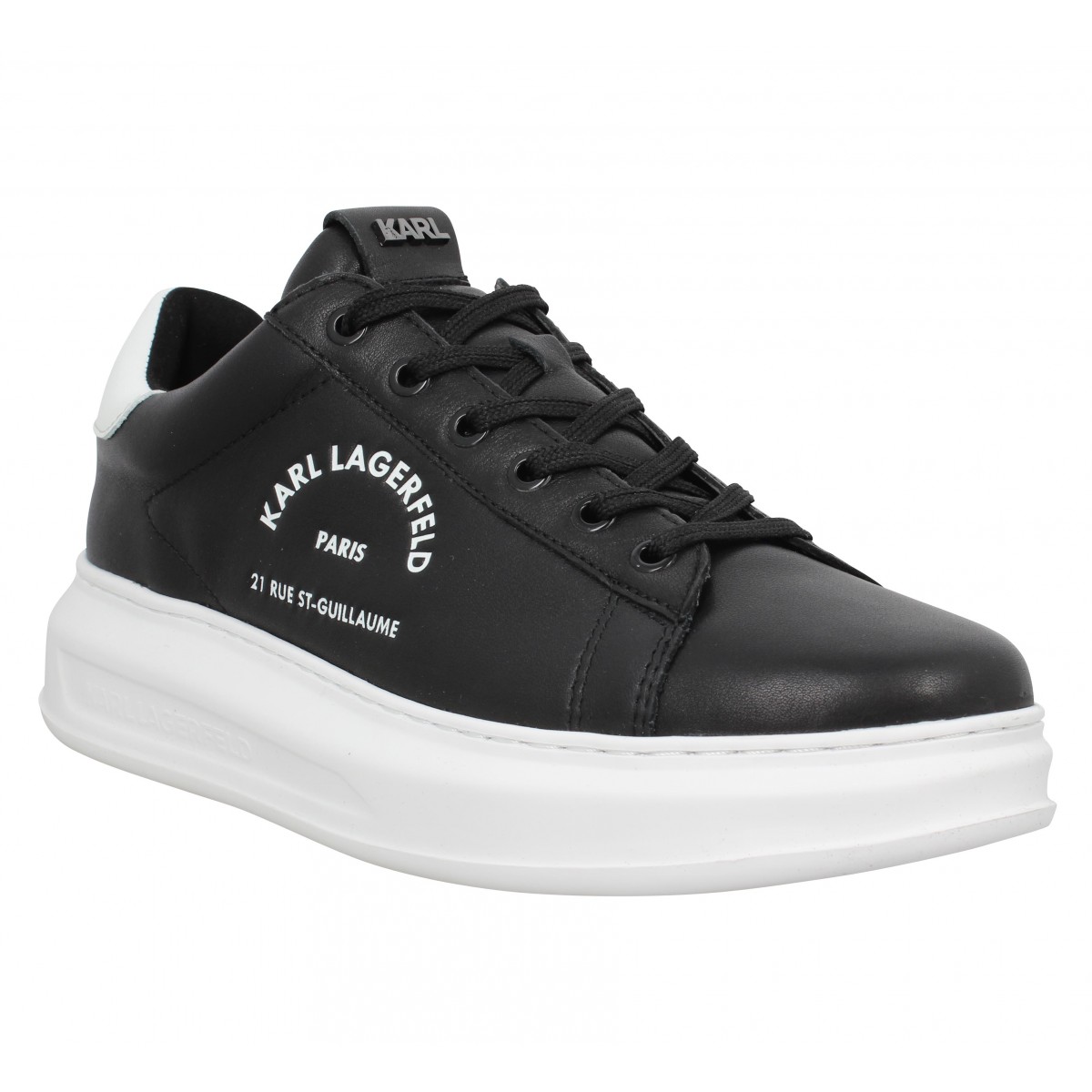 Baskets KARL LAGERFELD Kapri Men Maison Karl Lace cuir Homme Noir