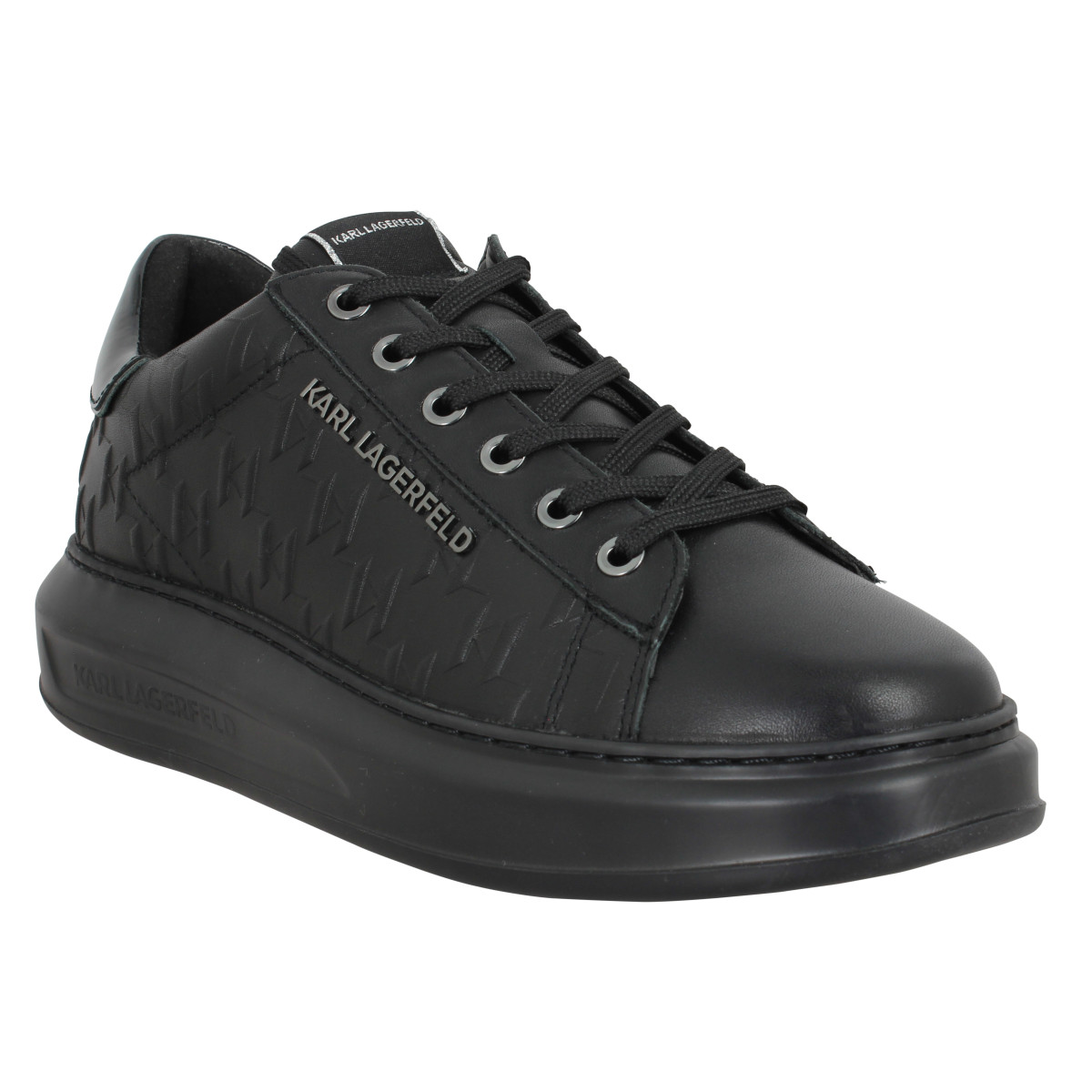 Baskets KARL LAGERFELD Kapri Men Monogram Emboss Lo cuir Homme Noir