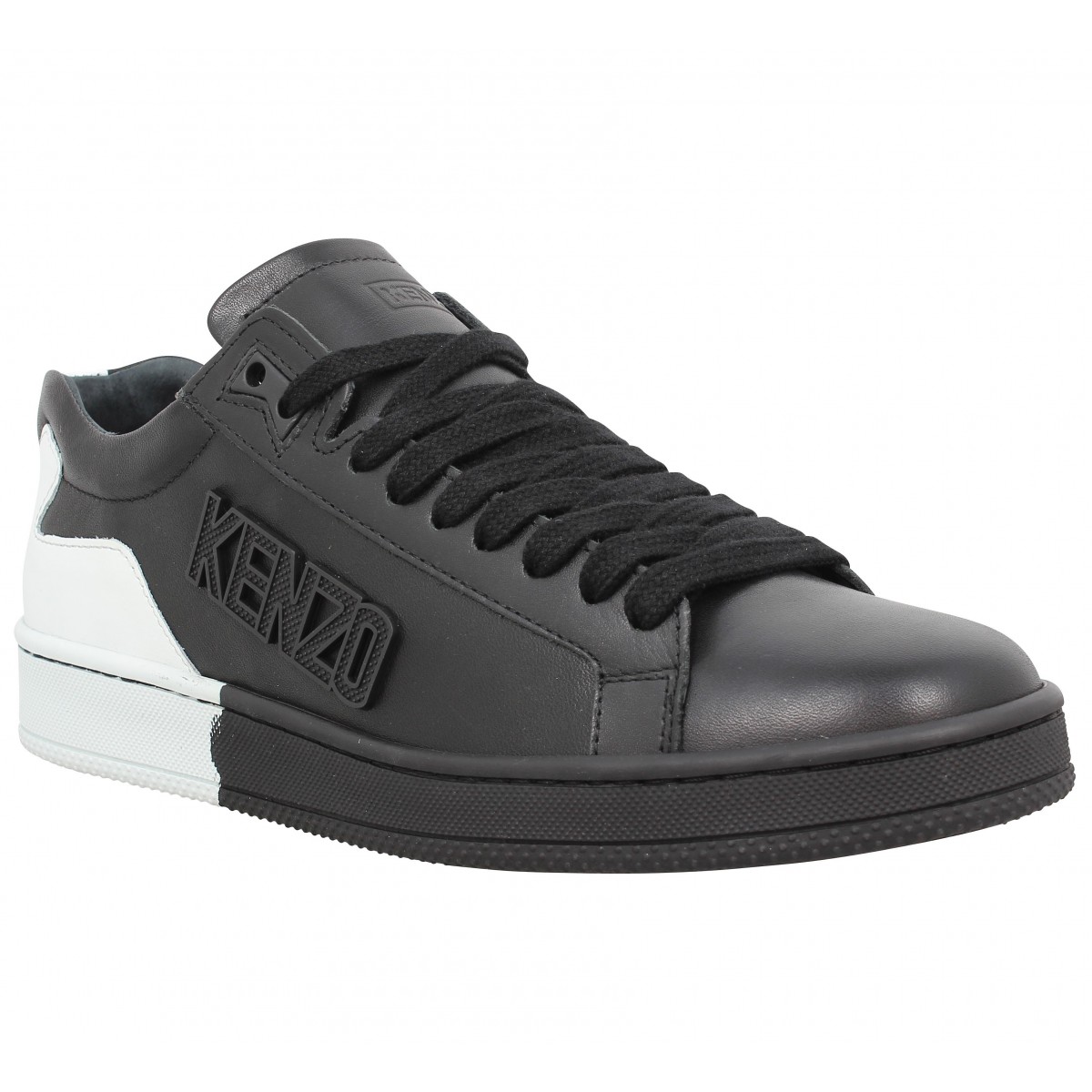 Baskets KENZO Tennix Bicolore cuir Homme Noir