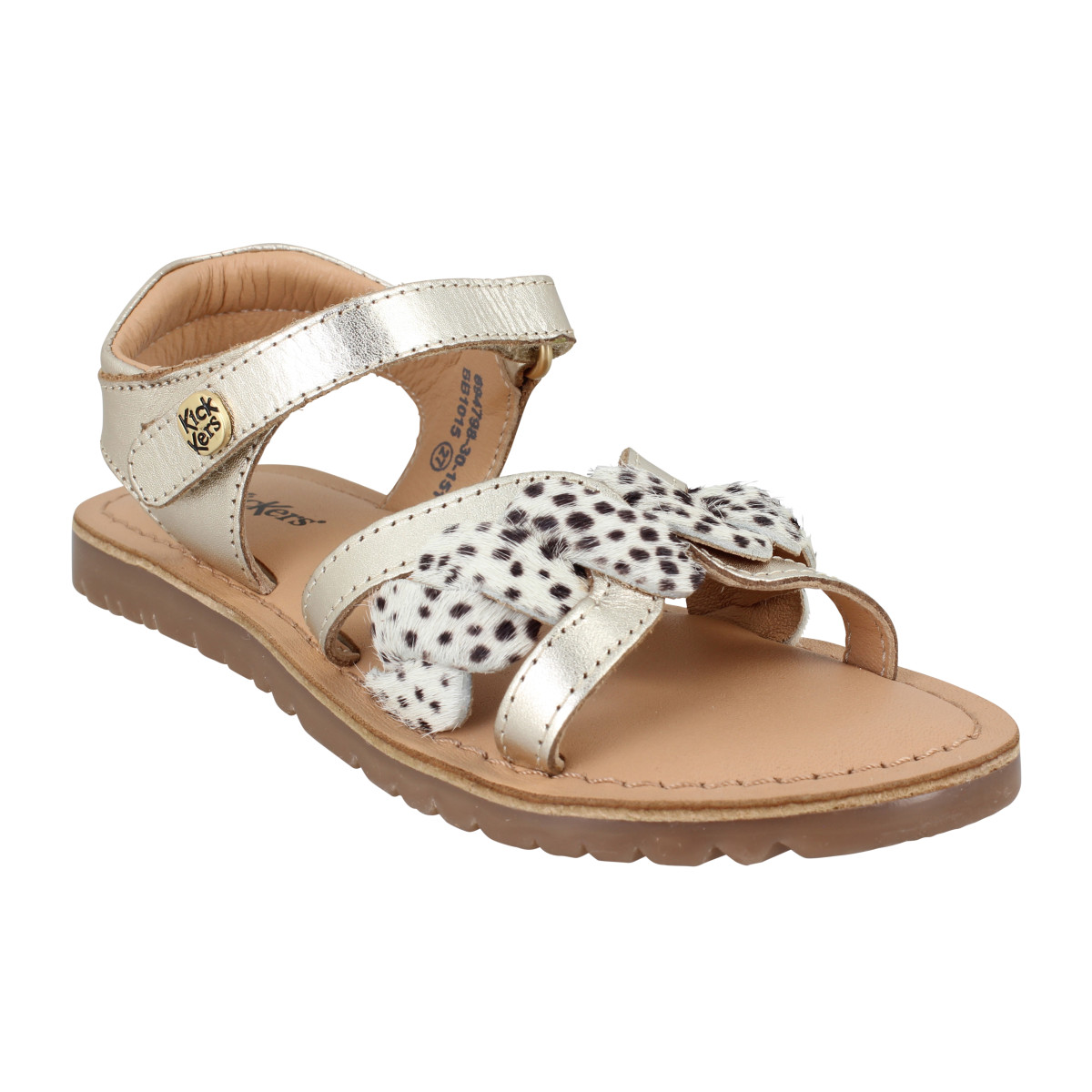 Sandales KICKERS Betty cuir pony Enfant Or