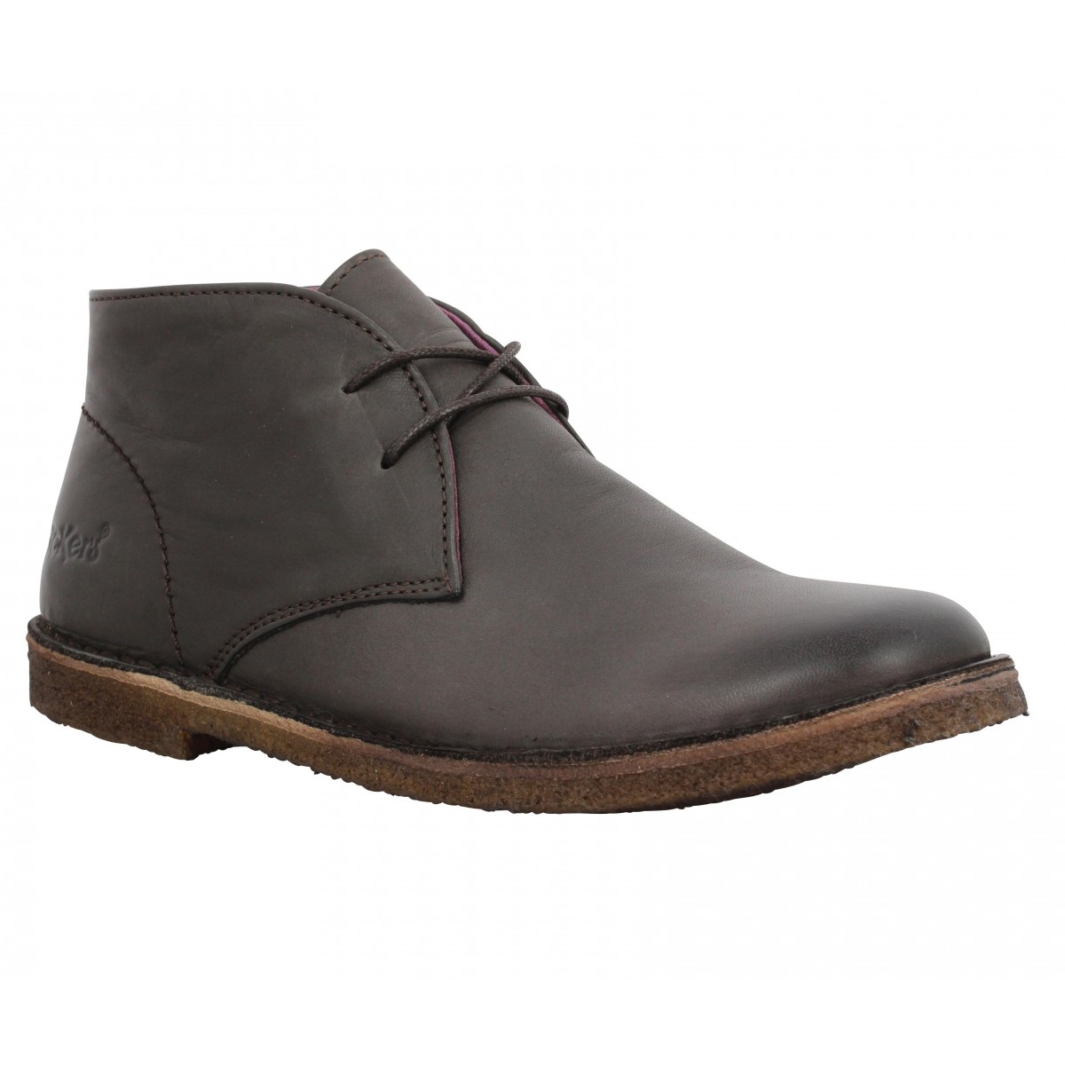 Bottines KICKERS Crepy cuir Femme Marron
