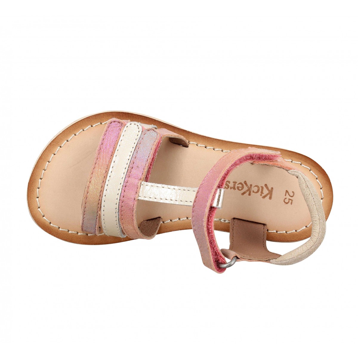 Kickers diamanton cuir enfant rose enfants | Fanny chaussures