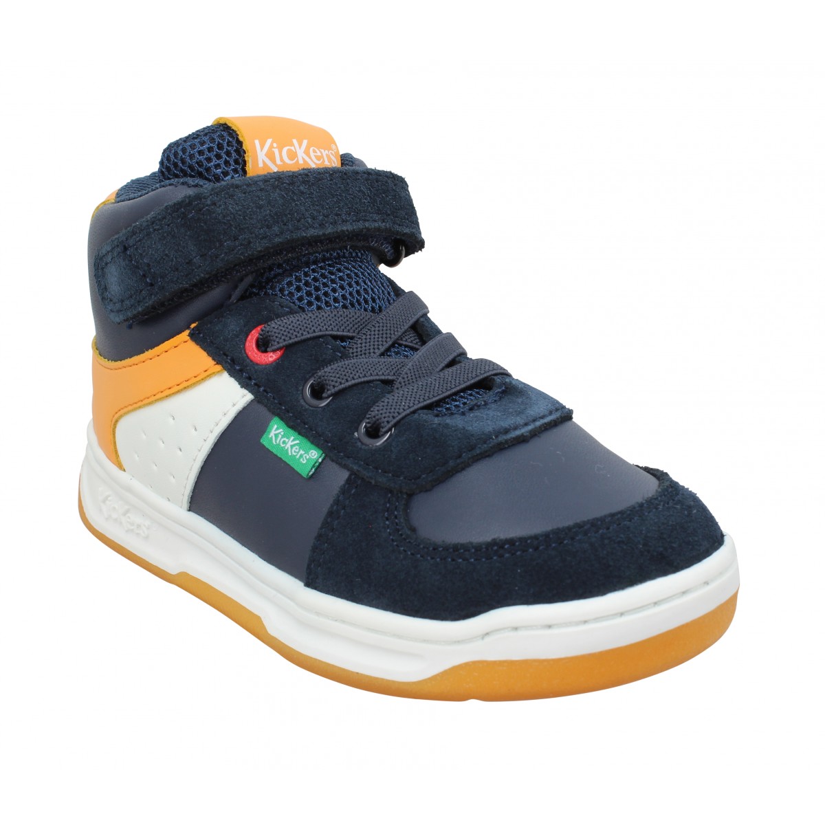 Baskets KICKERS Kickalien suede mesh Enfant Marine
