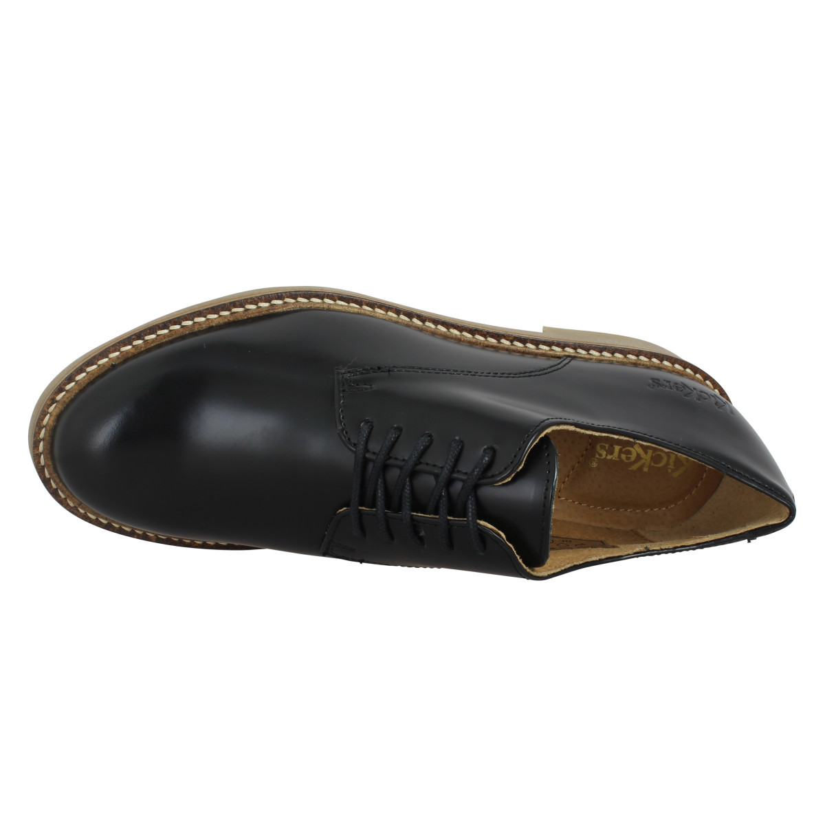 Kickers oxfork cuir polido femme noir femme Fanny chaussures