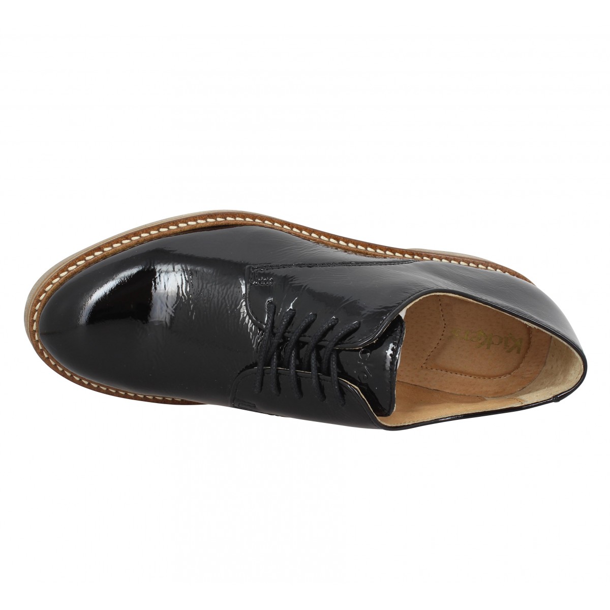 kickers oxfork noir vernis