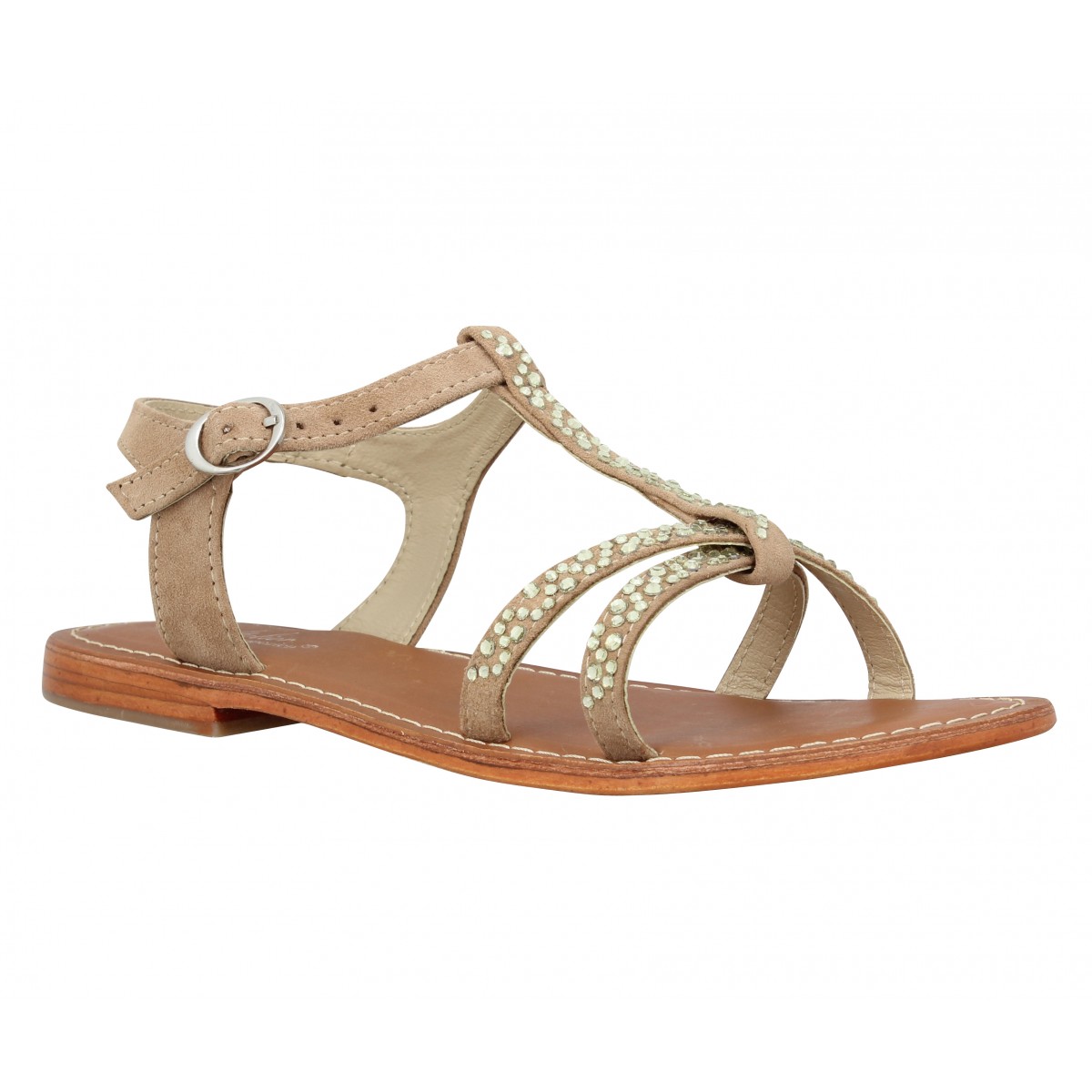 Nu-pieds L'ATELIER TROPEZIEN SH09 velours Femme Beige
