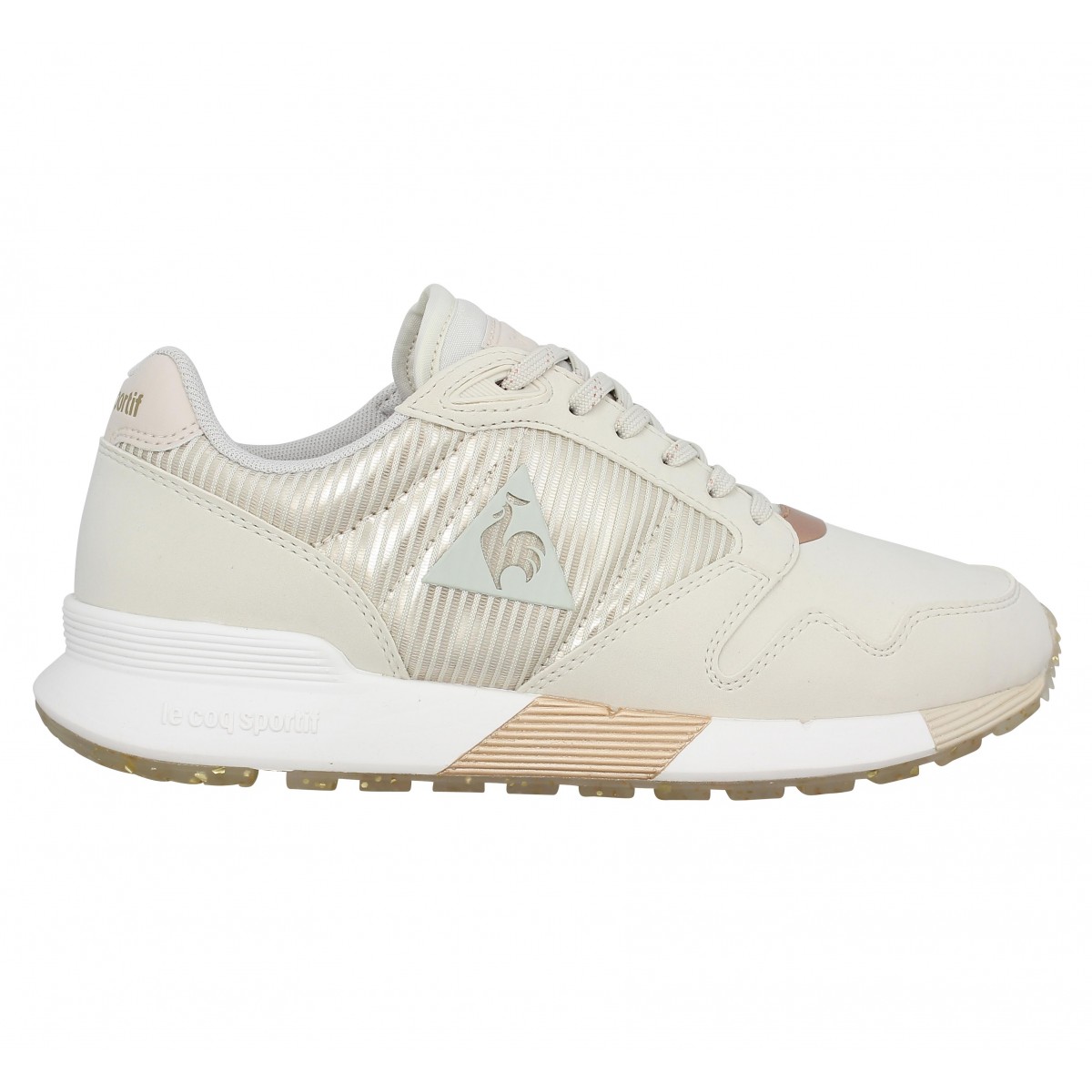 laden Mars Guinness Le coq sportif omega x striped toile femme beige femme | Fanny chaussures