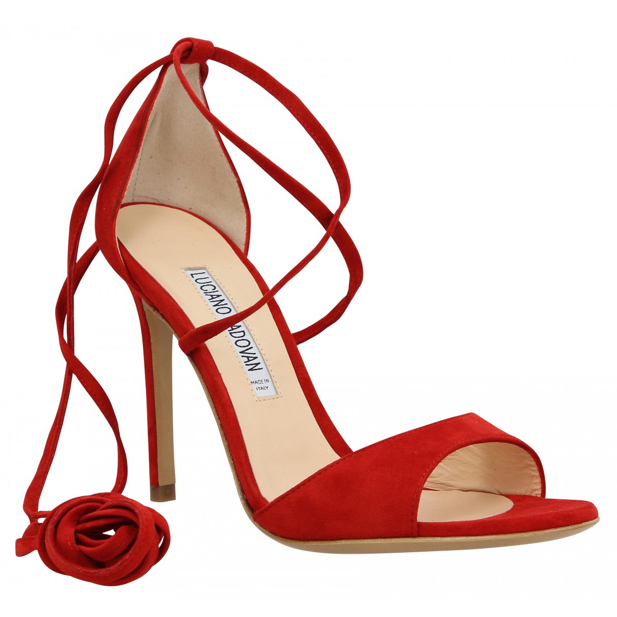 Sandales talons LUCIANO PADOVAN Mirand velours Femme Rouge