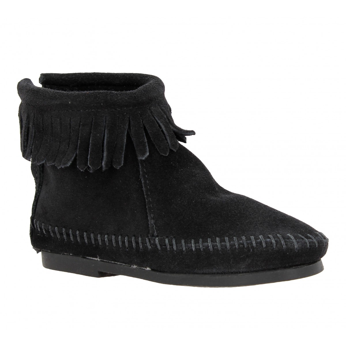 Bottines MINNETONKA Back Zipper Boot velours Enfant Noir