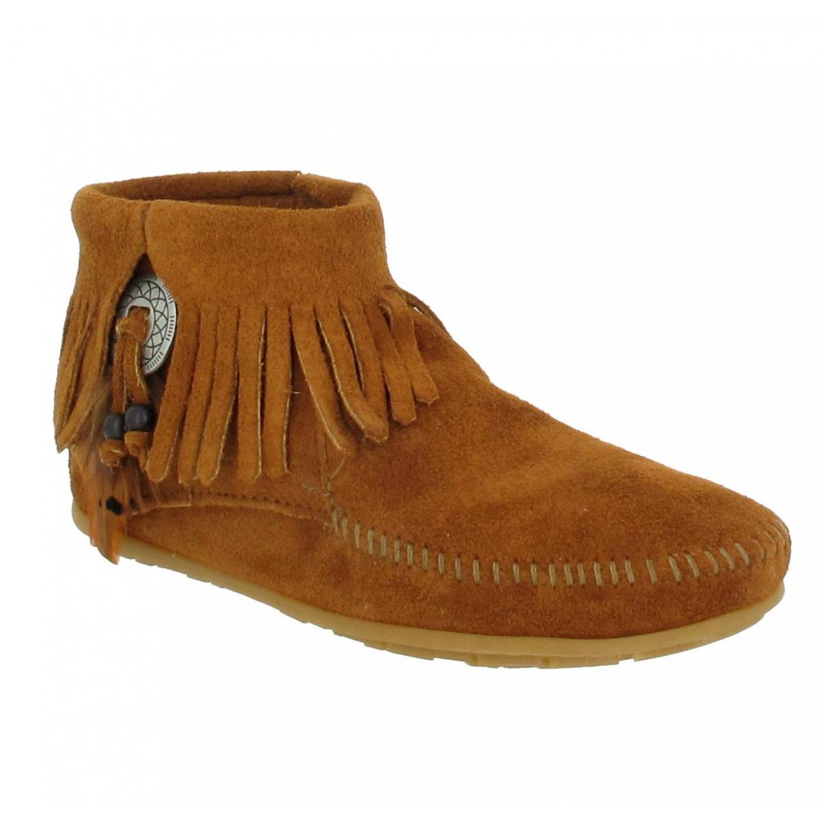 Bottines MINNETONKA Concho velours Femme Marron