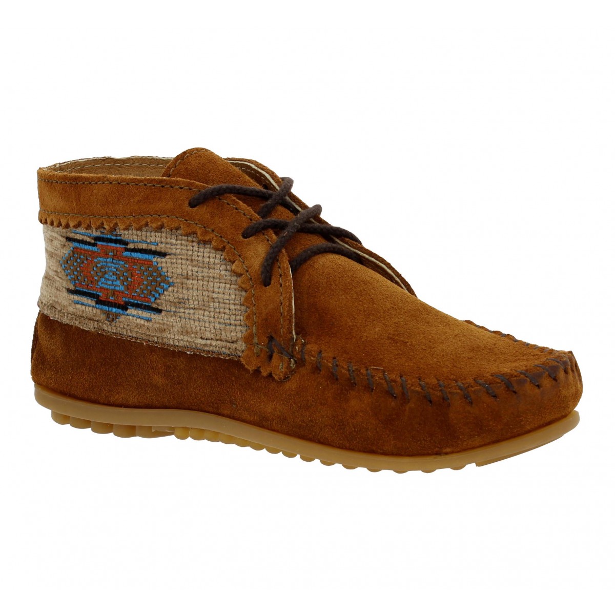 Bottines MINNETONKA El Paso Boot velours Femme Marron