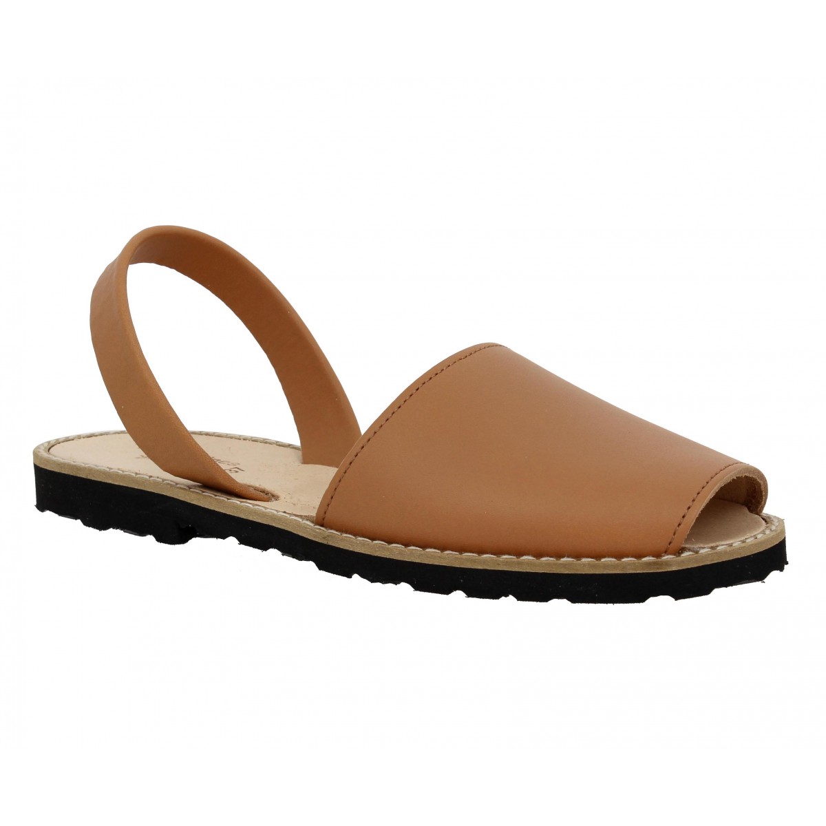 Nu-pieds MINORQUINES Avarca cuir Femme Cognac
