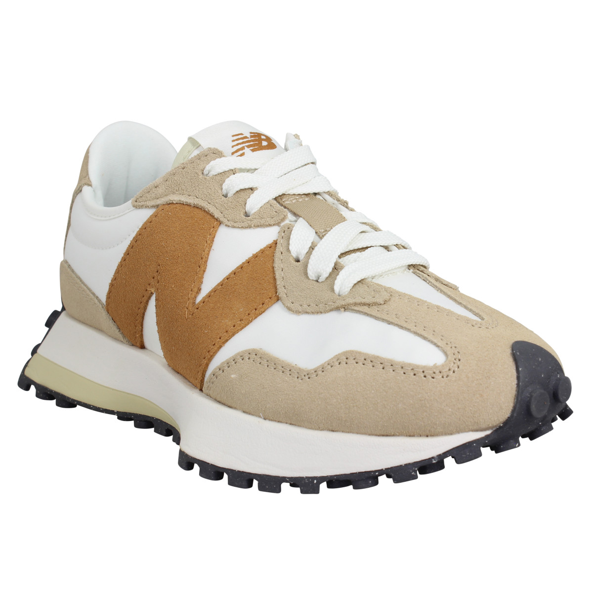 Baskets NEW BALANCE 327 velours toile Femme Tabacco