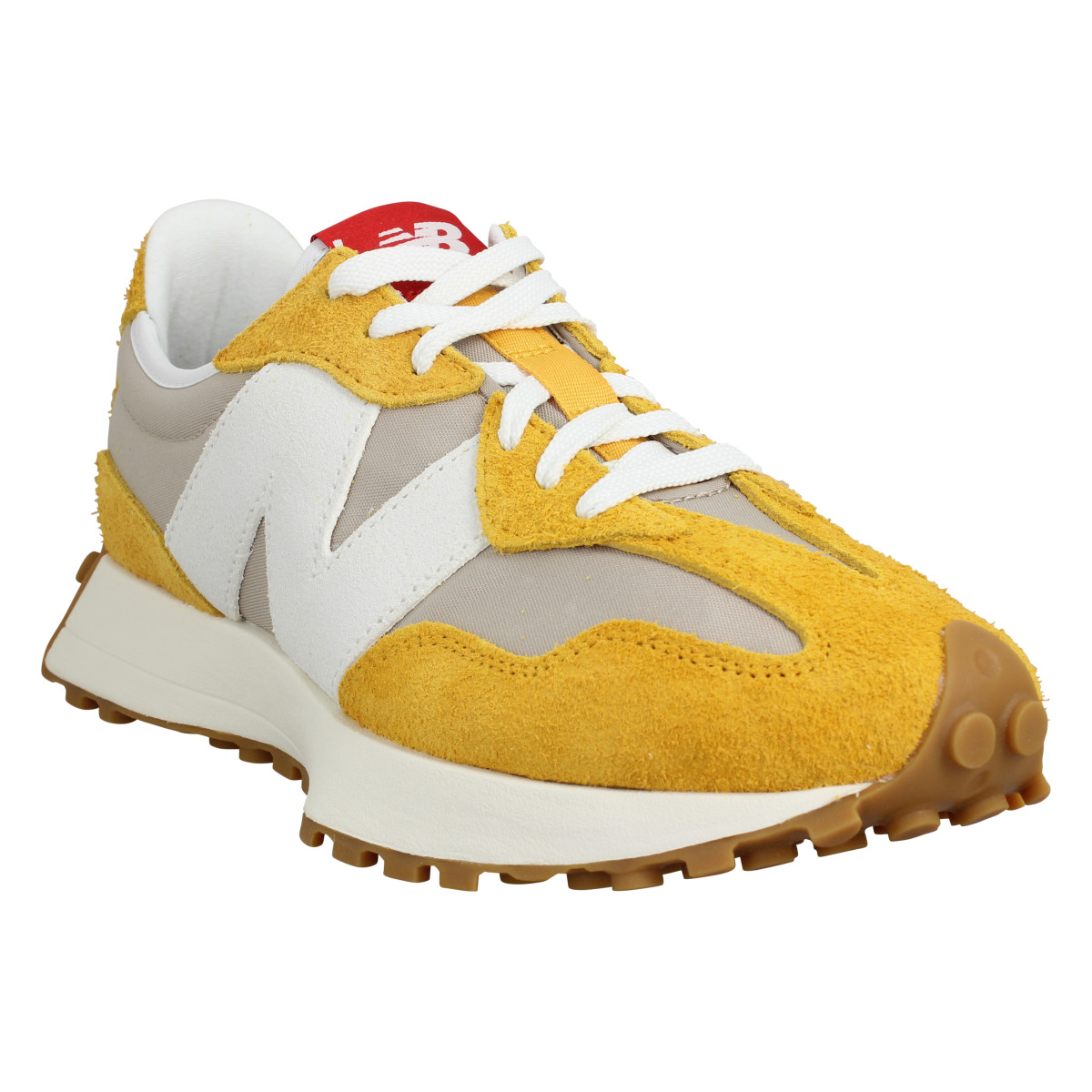 Baskets NEW BALANCE 327 velours toile Homme Gold Stone