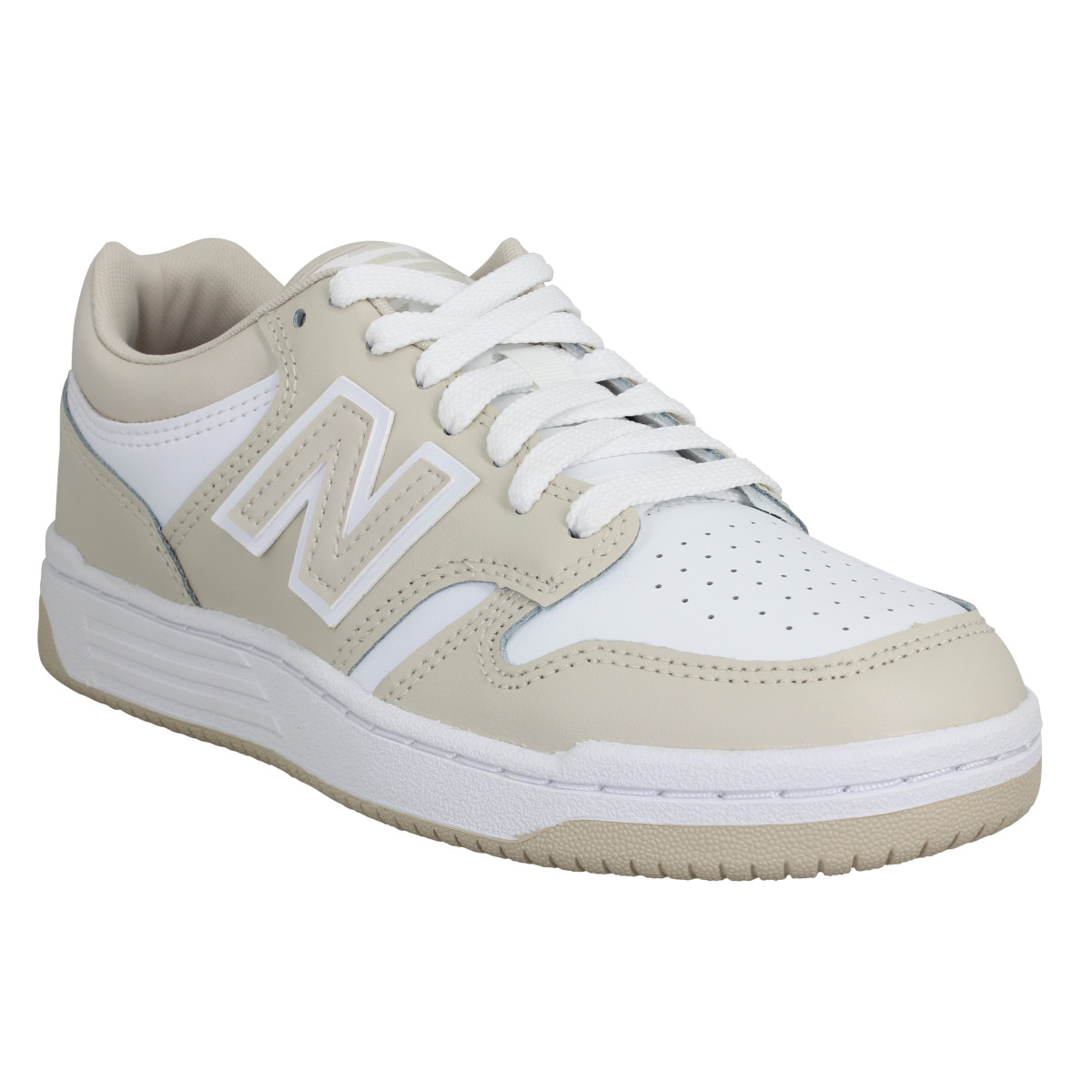 Baskets NEW BALANCE 480 cuir textile Femme White Beige