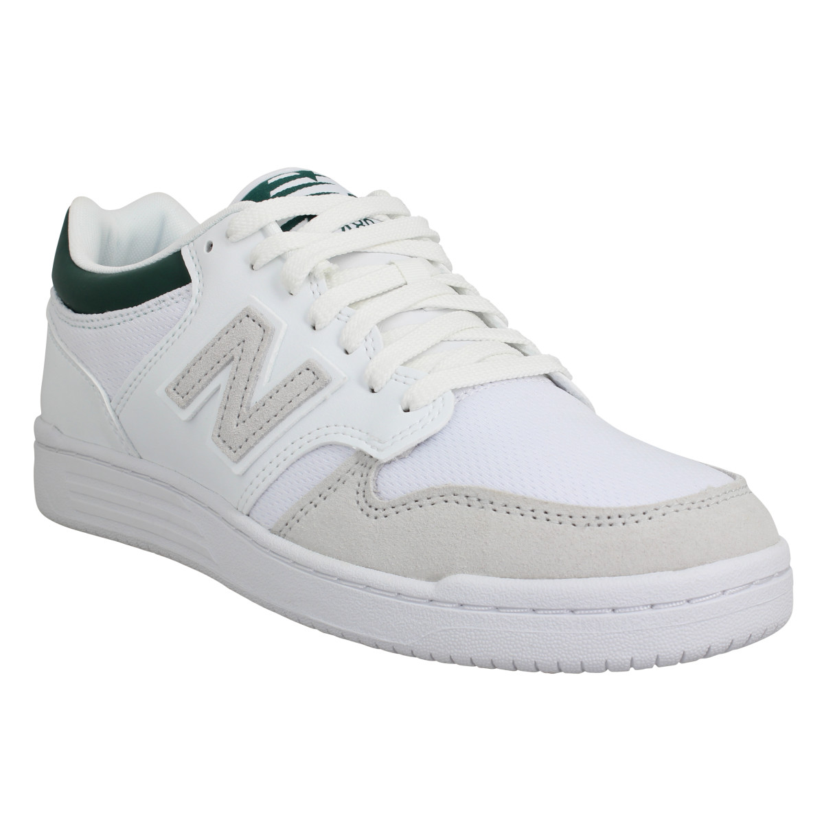 NEW BALANCE 480 velours toile Homme Blanc Vert