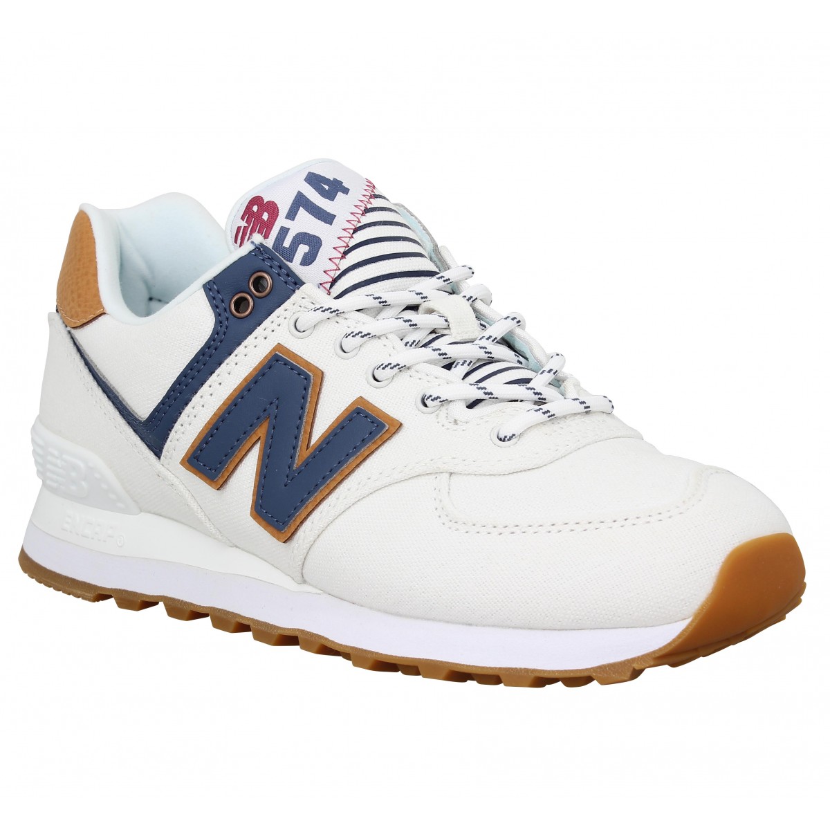New balance 574 blanche et bleu marine shop