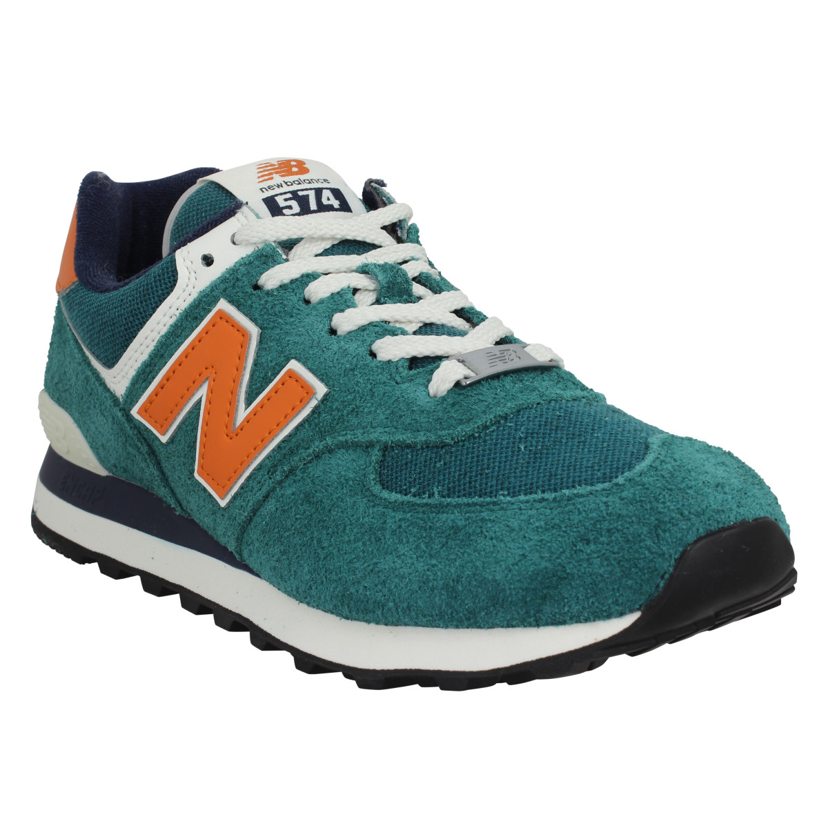 NEW BALANCE 574 velours toile Homme-40-Aqua Green