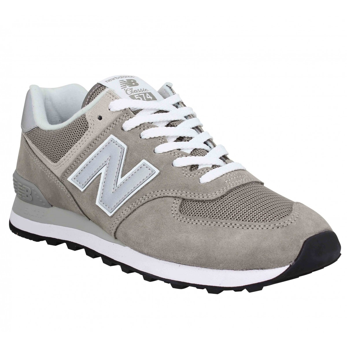 Chaussures New balance 574 velours toile homme gris homme | Fanny ...