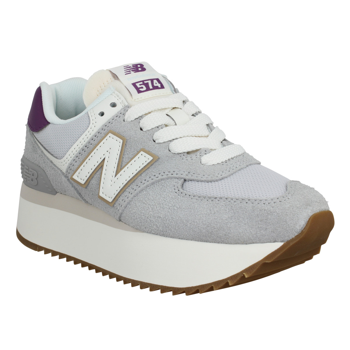 Baskets NEW BALANCE 574CO velours toile Femme Grey Dove