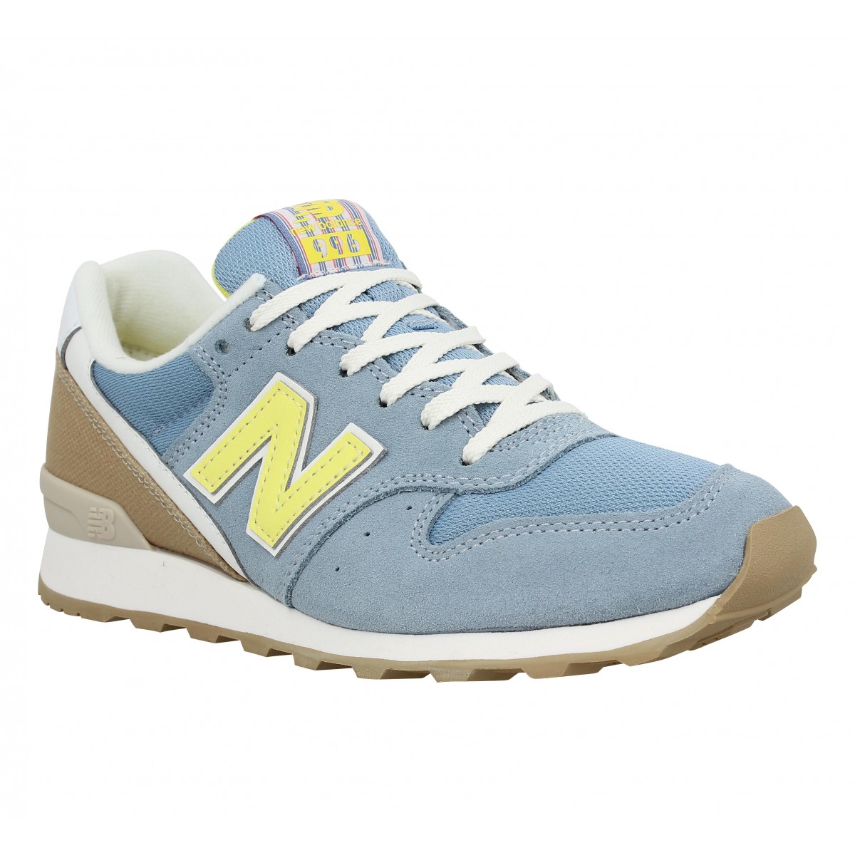 Baskets NEW BALANCE 996 velours + toile Femme Flint Gray