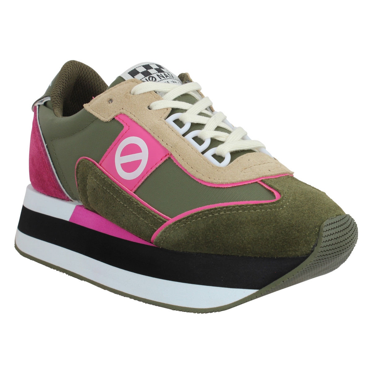 Baskets NO NAME Boom Jogger suede nylon Femme Olive Kaki