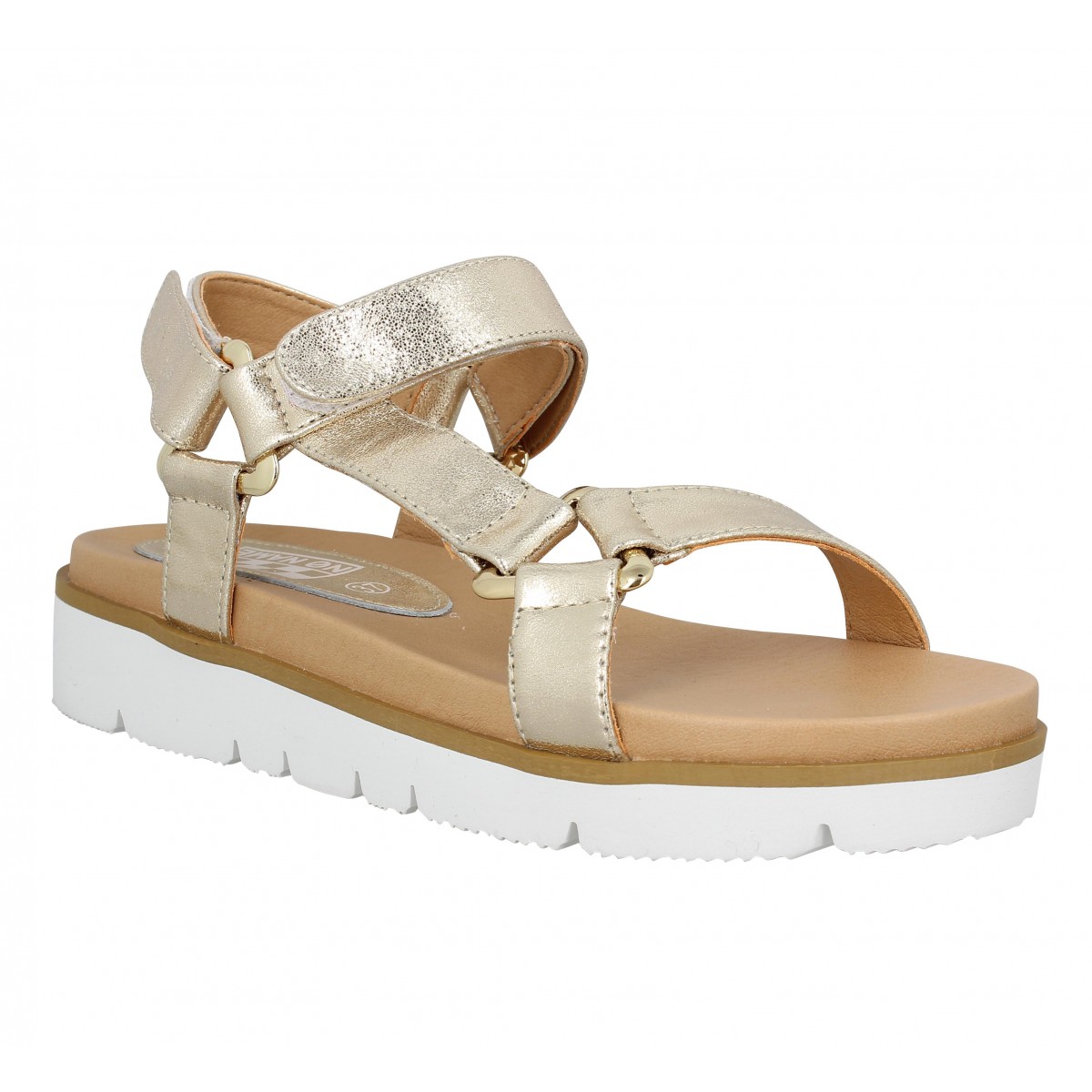 Nu-pieds NO NAME Joy Sandal cuir Femme Gold