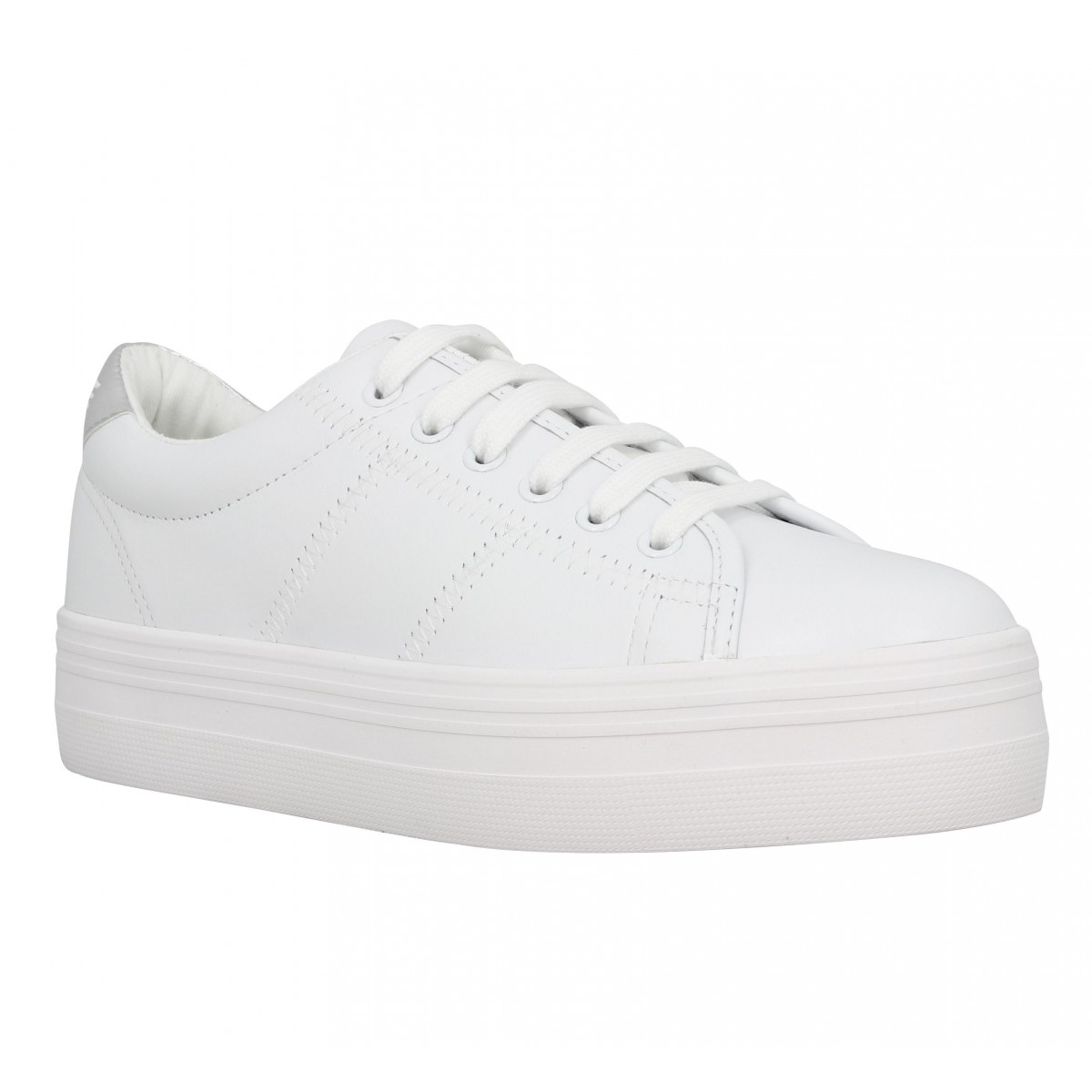 Compensées NO NAME Plato Sneaker cuir Femme Blanc