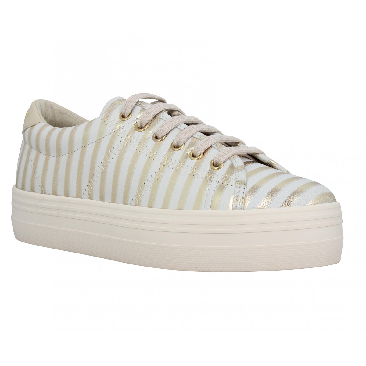 Compensées NO NAME Plato Sneaker cuir Glim Femme Gold