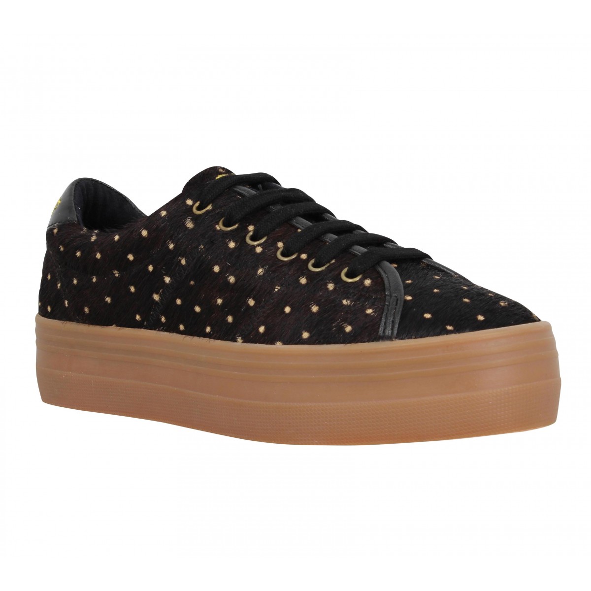 Compensées NO NAME Plato Sneaker pony dots Femme Black