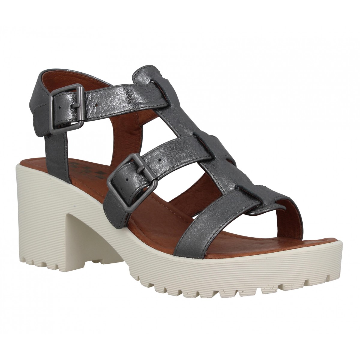 Sandales talons NO NAME Tango Sandal cuir Femme Graphite
