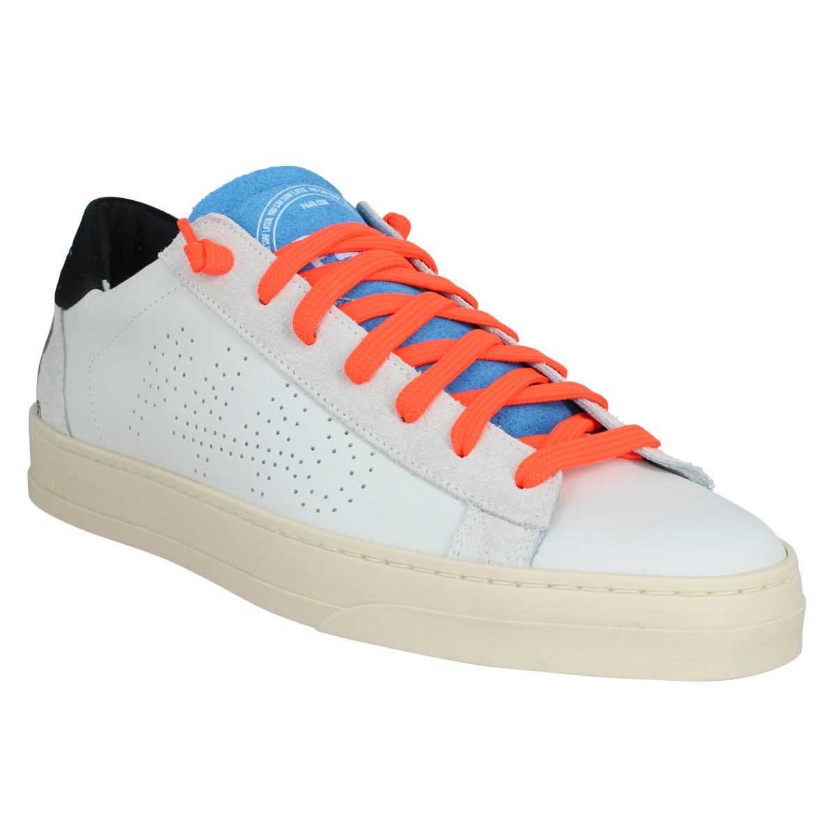 Baskets P448 Jack cuir velours Homme White Neon