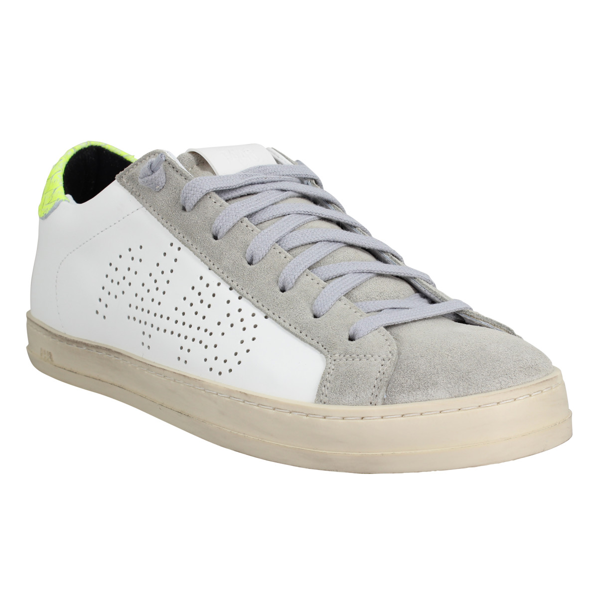 P448 John cuir velours Homme-40-White Cara