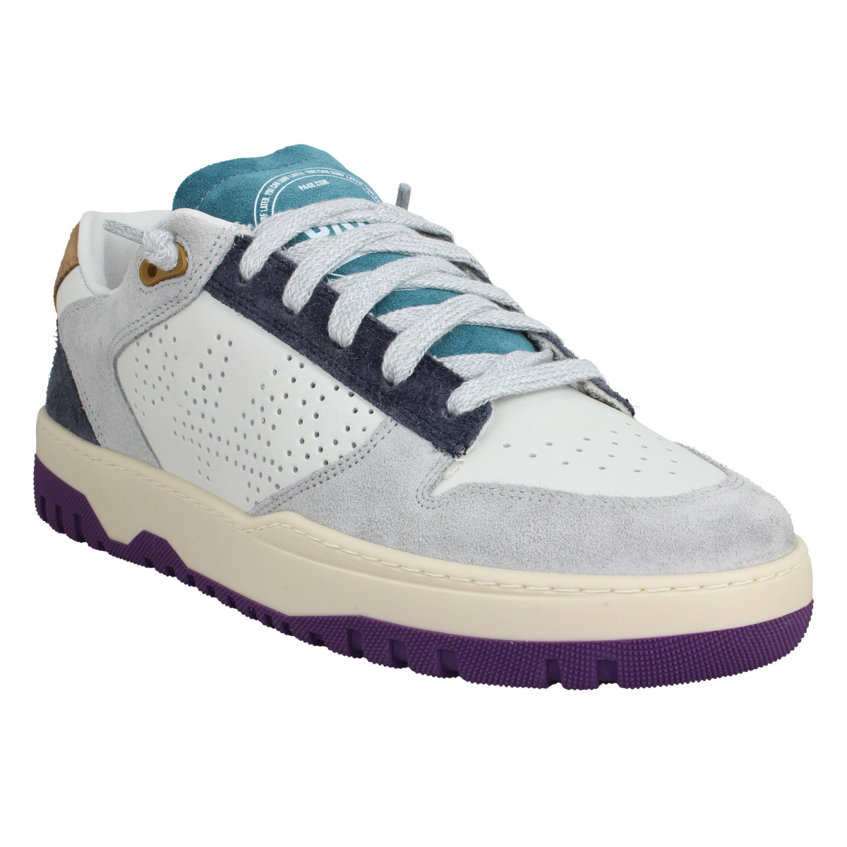 Baskets P448 Mason cuir velours Homme Blanc Multi