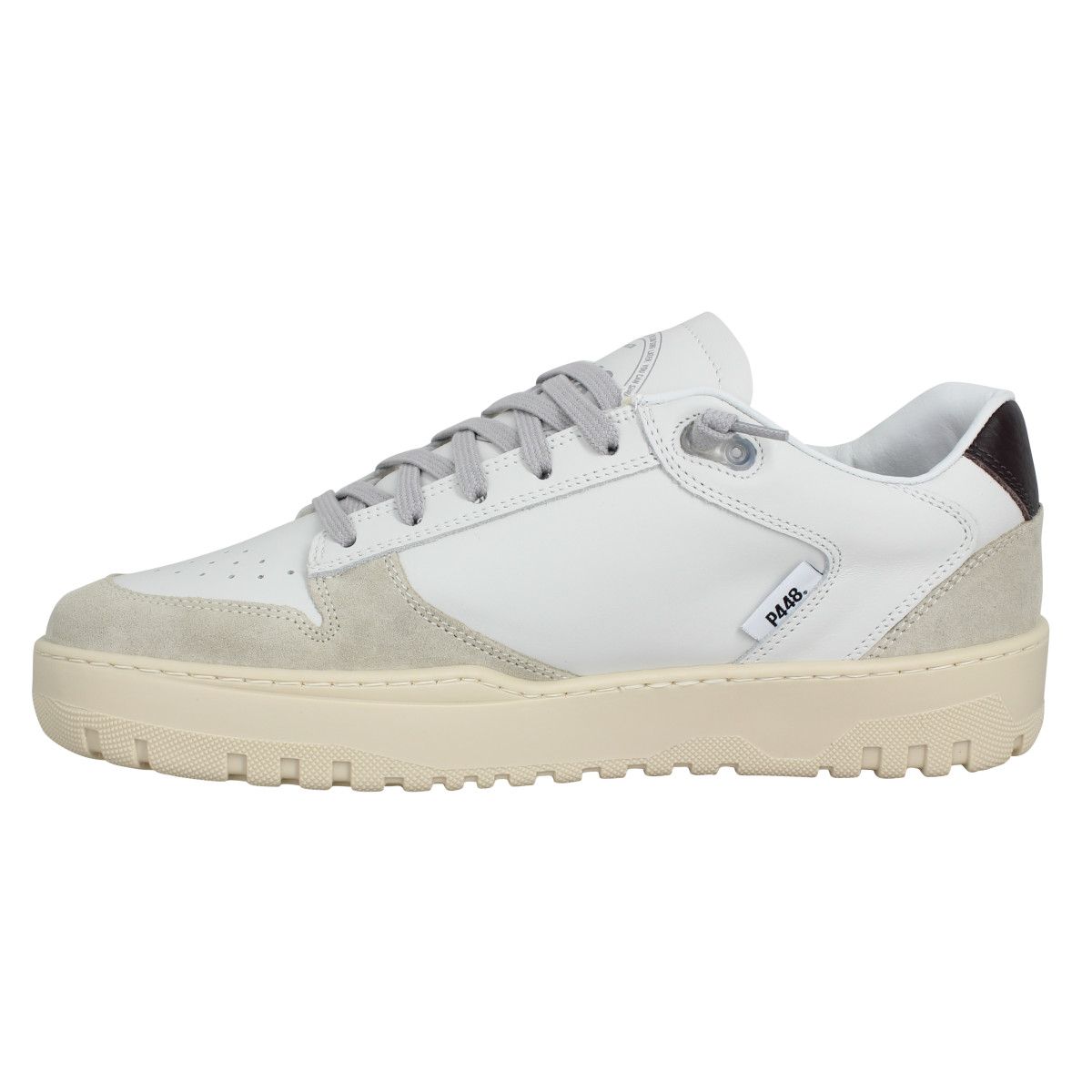 P448 Mason cuir velours Homme White Cmoro