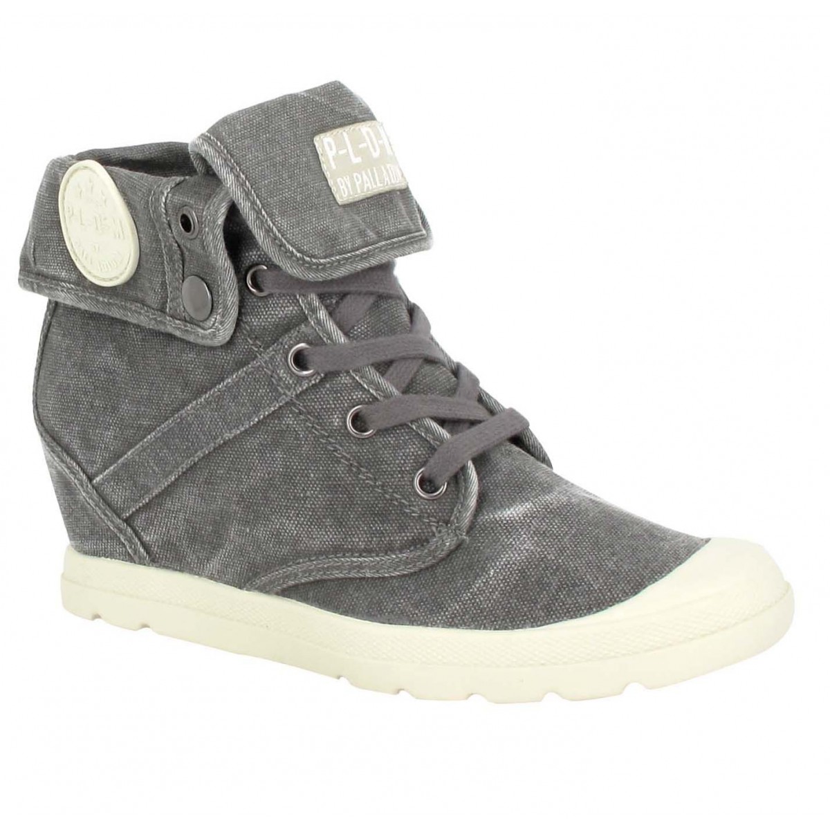 Bottines PALLADIUM Ecuador toile Femme Gris