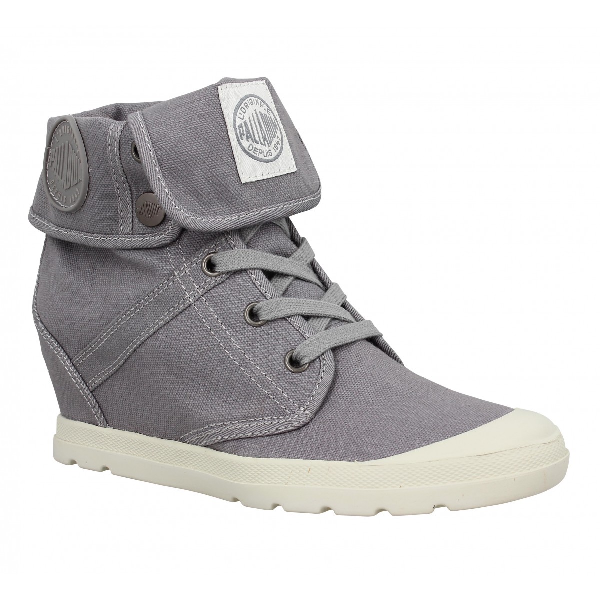 Baskets PALLADIUM Pallaroute toile Femme Titanium
