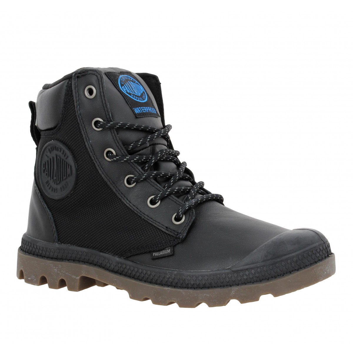 Bottines PALLADIUM Pampa Sporcuf cuir Femme Noir