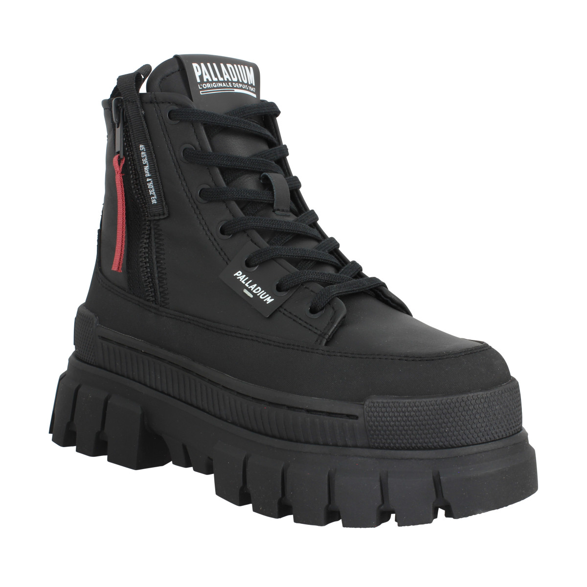 Bottines PALLADIUM Revolt Boot Zip cuir Femme Noir
