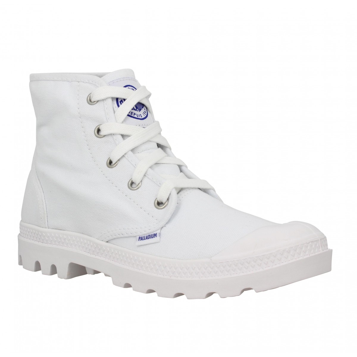 Bottines PALLADIUM US Pampa Hi toile Femme Blanc