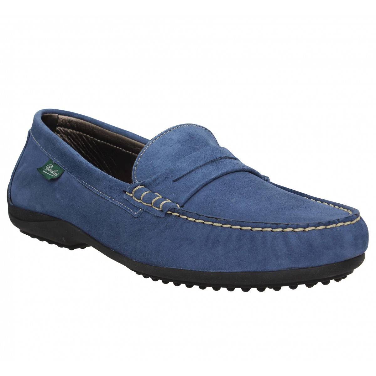 Mocassins PARABOOT Corvette velours Femme Bleu