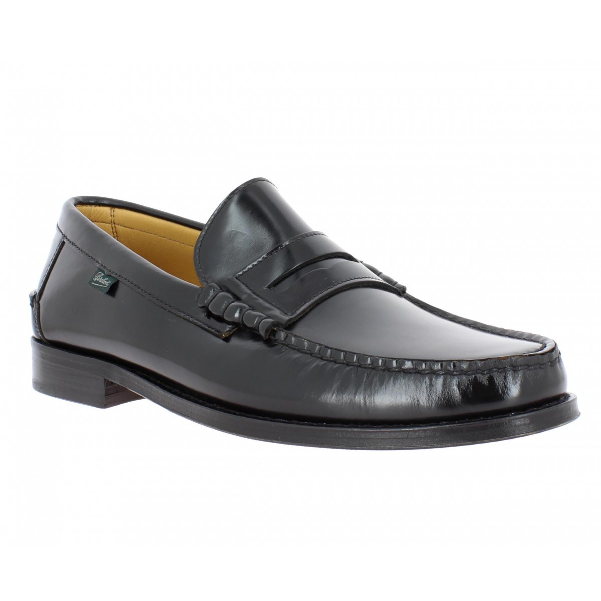 Mocassins PARABOOT Princeton S/Cuir cuir Homme Noir Brillant