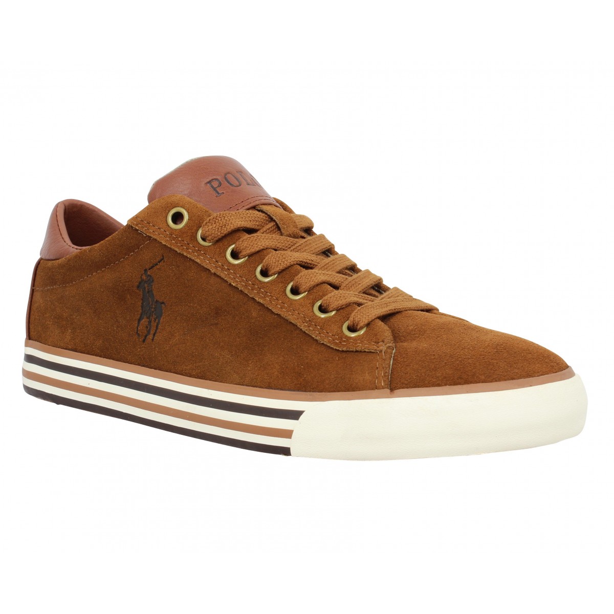 Baskets POLO RALPH LAUREN Harvey velours Homme Cognac