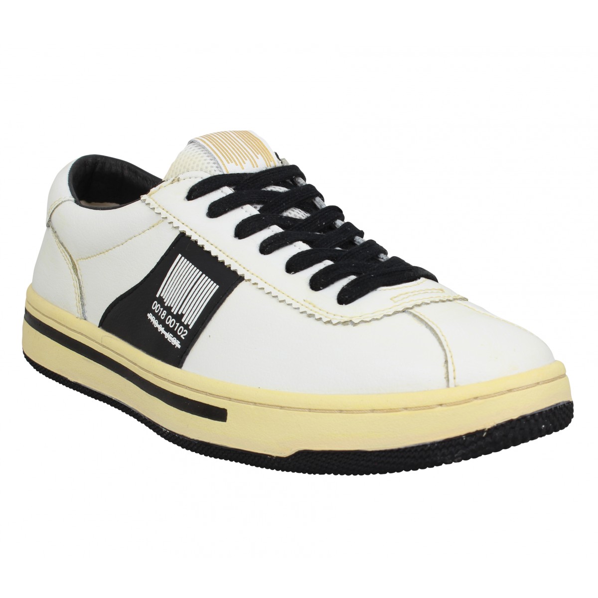 Baskets PRO 01 JECT P5LM cuir Homme Blanc Noir