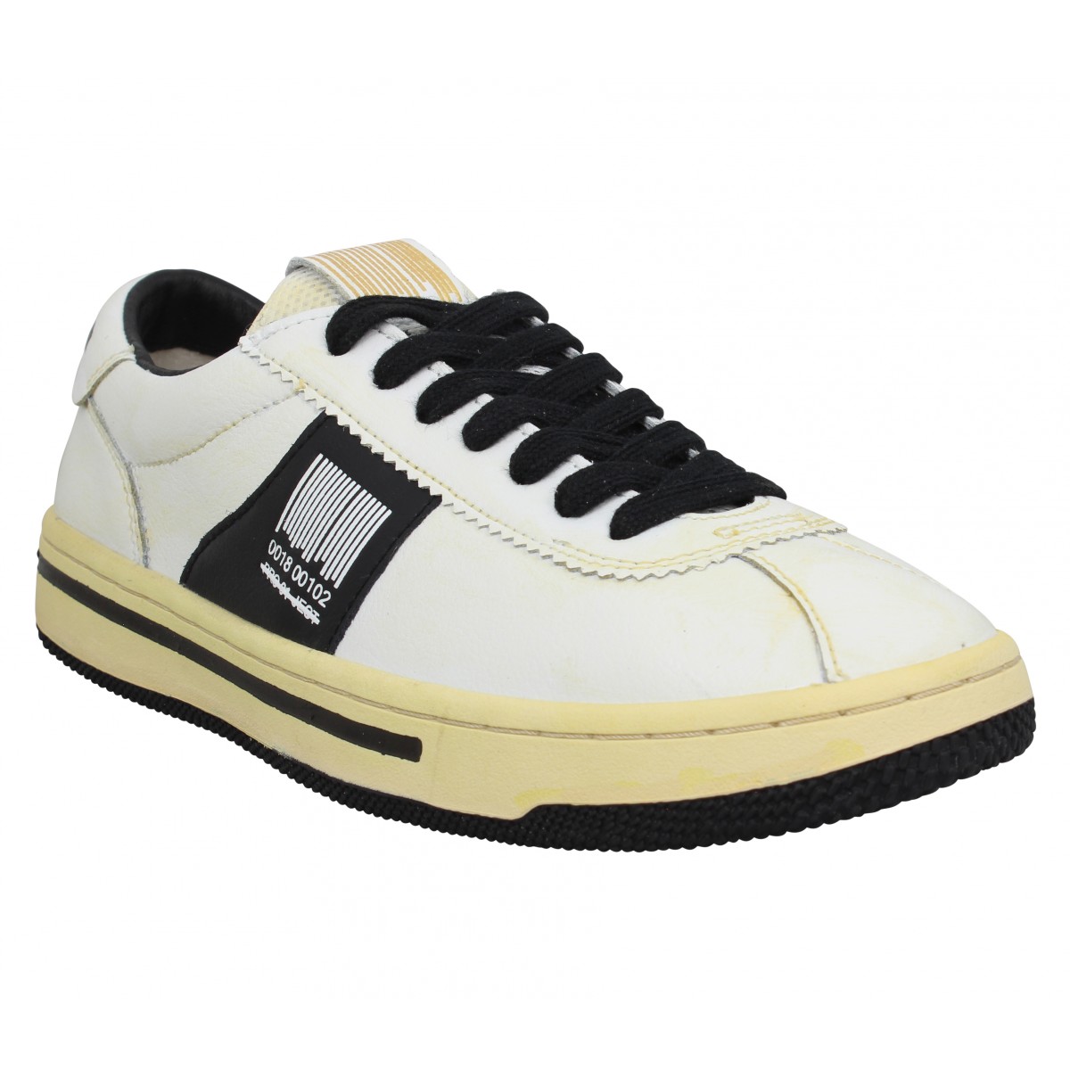 Baskets PRO 01 JECT P5LW cuir Femme Blanc Noir