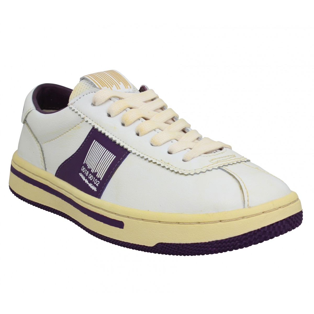 Baskets PRO 01 JECT P5LW cuir Femme Blanc Violet