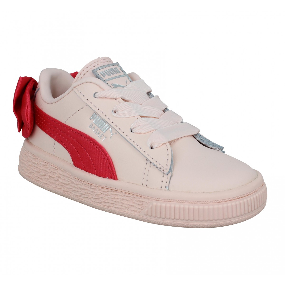 basket puma cuir rose