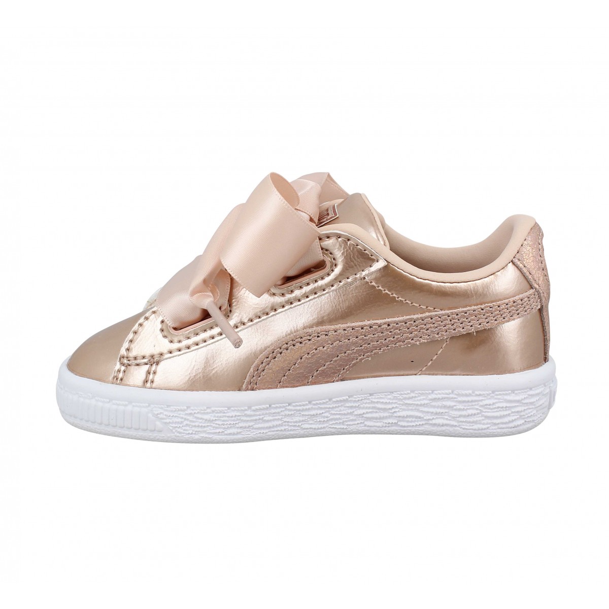 Chaussures Puma basket heart lunar lux simili cuir enfant cream enfants |  Fanny chaussures