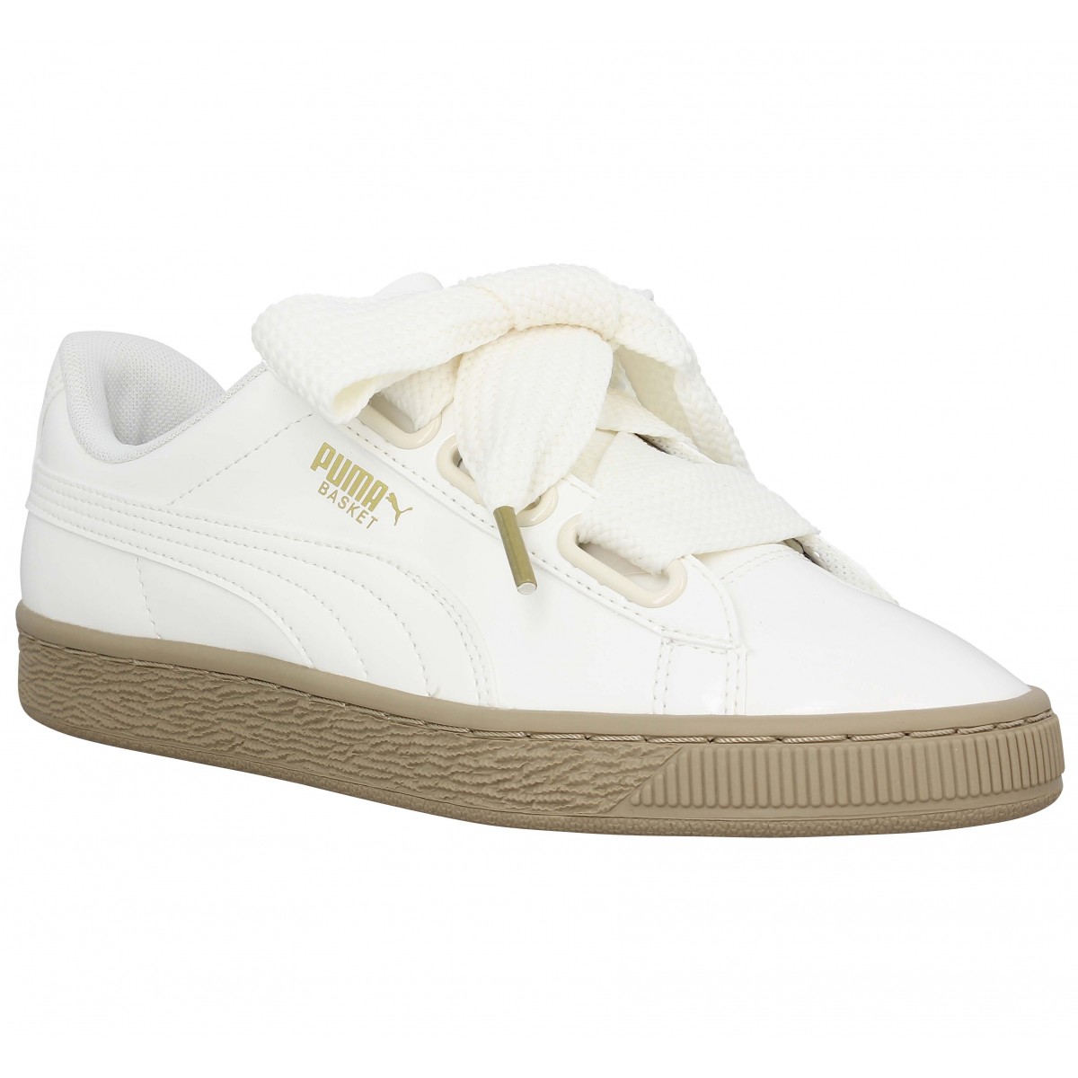 basket puma heart patent blanche femme